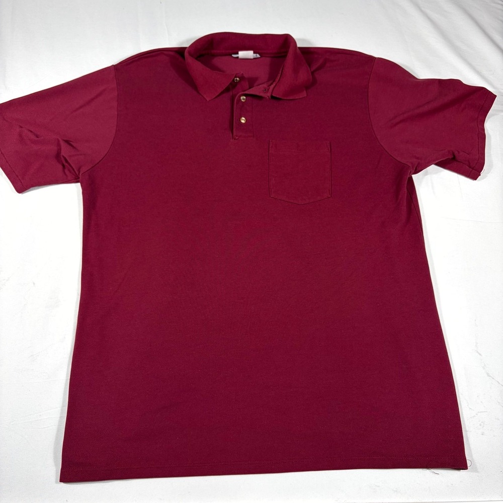 Red Kap Polo Shirt Mens XL Red Single Chest Pocket Short Sleeve Golf Performance